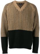 Joseph Contrast Long-sleeve Sweater - Brown