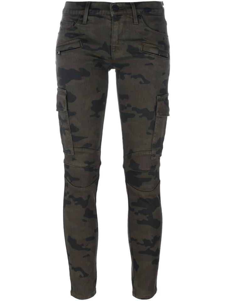 Hudson 'colby' Cargo Trousers, Women's, Size: 27, Green, Cotton/polyester/spandex/elastane