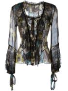 Etro Flower Print Longsleeved Blouse, Women's, Size: 42, Silk/polyamide/viscose