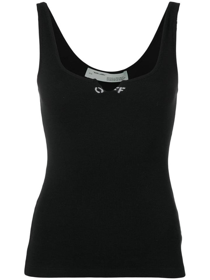 Off-white Ripped Detail Tank Top - Black