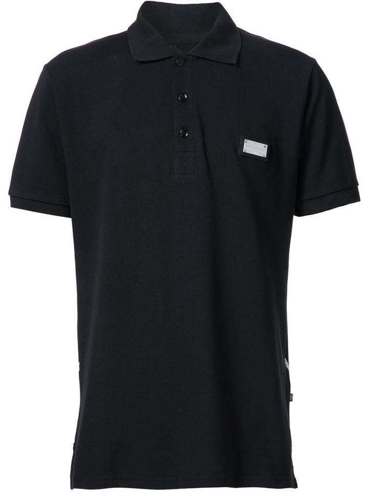 Philipp Plein Exagone Polo Shirt, Men's, Size: M, Black, Cotton
