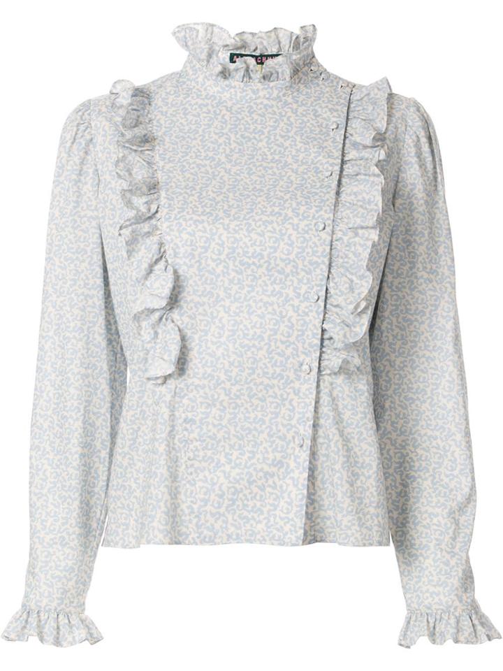 Alexa Chung Frill Seeker Floral-print Blouse - Blue