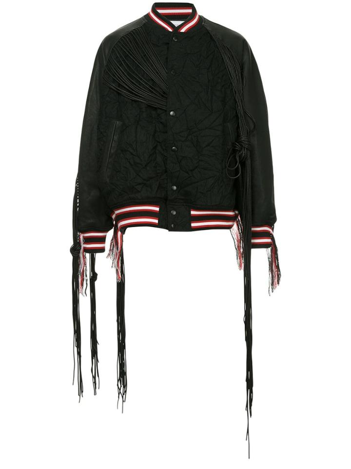 Facetasm Facetasm X Woolmark Fringed Bomber Jacket - Black