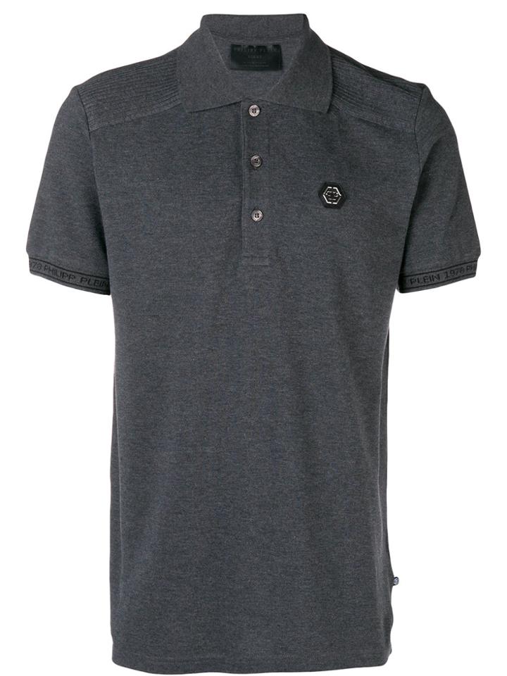 Philipp Plein Logo Short-sleeve Polo Top - Grey