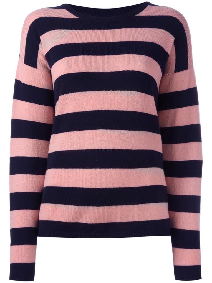 Chinti And Parker Striped Jumper, Women's, Size: Small, Pink, Cashmere