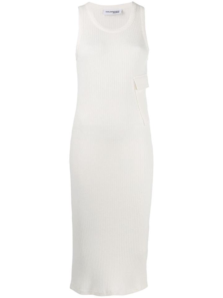 Courrèges Fitted Midi Dress - White