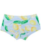 Oscar De La Renta Kids - Lemons Print Bikini Pants - Kids - Polyamide/spandex/elastane - 10 Yrs, Blue