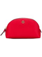 Tory Burch Robinson Small Saffiano-leather Make-up Pouch - Red
