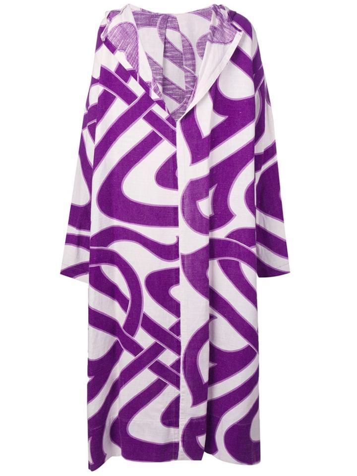 A.n.g.e.l.o. Vintage Cult 1970's Hooded Long Coat - Purple
