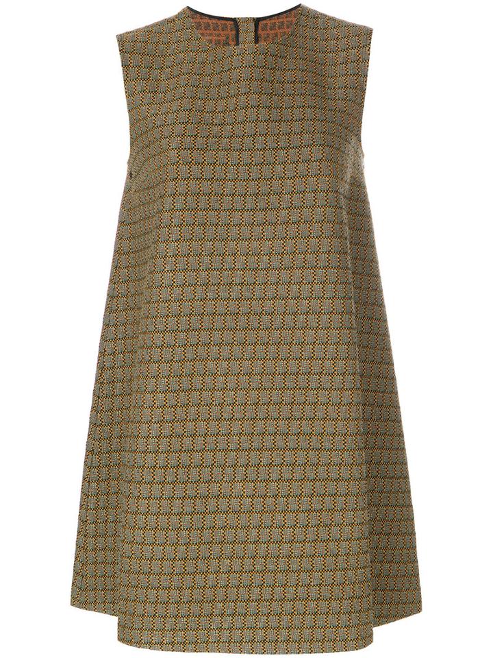 Mm6 Maison Margiela - Patterned Shift Dress - Women - Acrylic/polyester - 40, Green, Acrylic/polyester