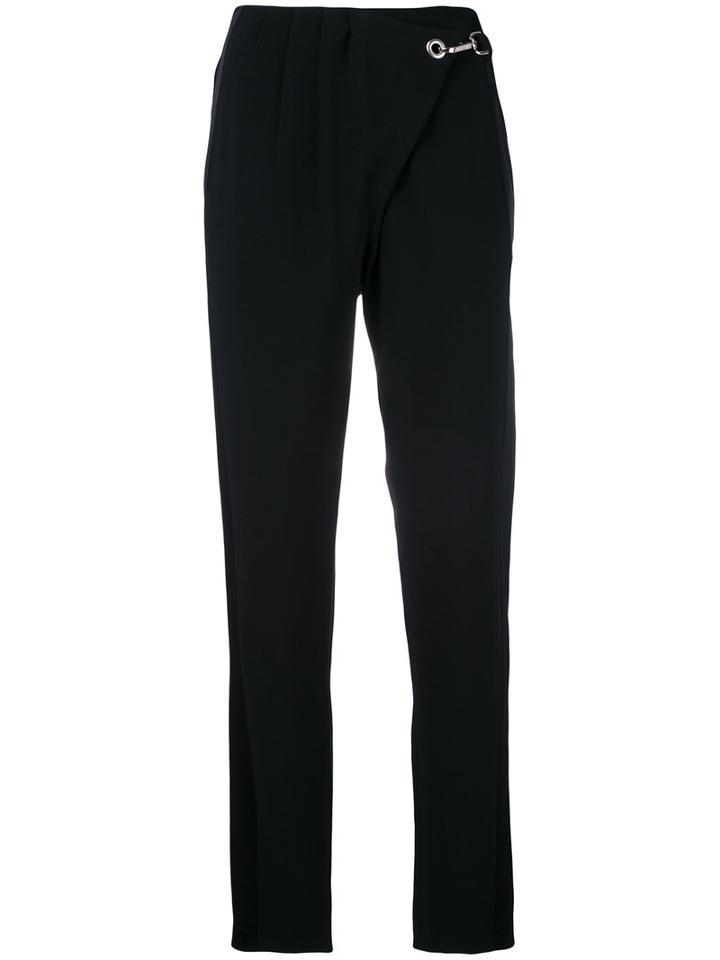 Paco Rabanne - Cropped High Waisted Trousers - Women - Silk/acetate/viscose - 36, Black, Silk/acetate/viscose