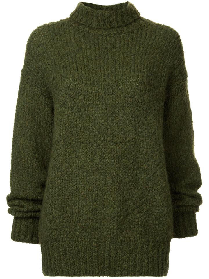 I Am Studio Oversized Turtleneck Jumper - Green