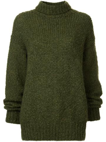 I Am Studio Oversized Turtleneck Jumper - Green