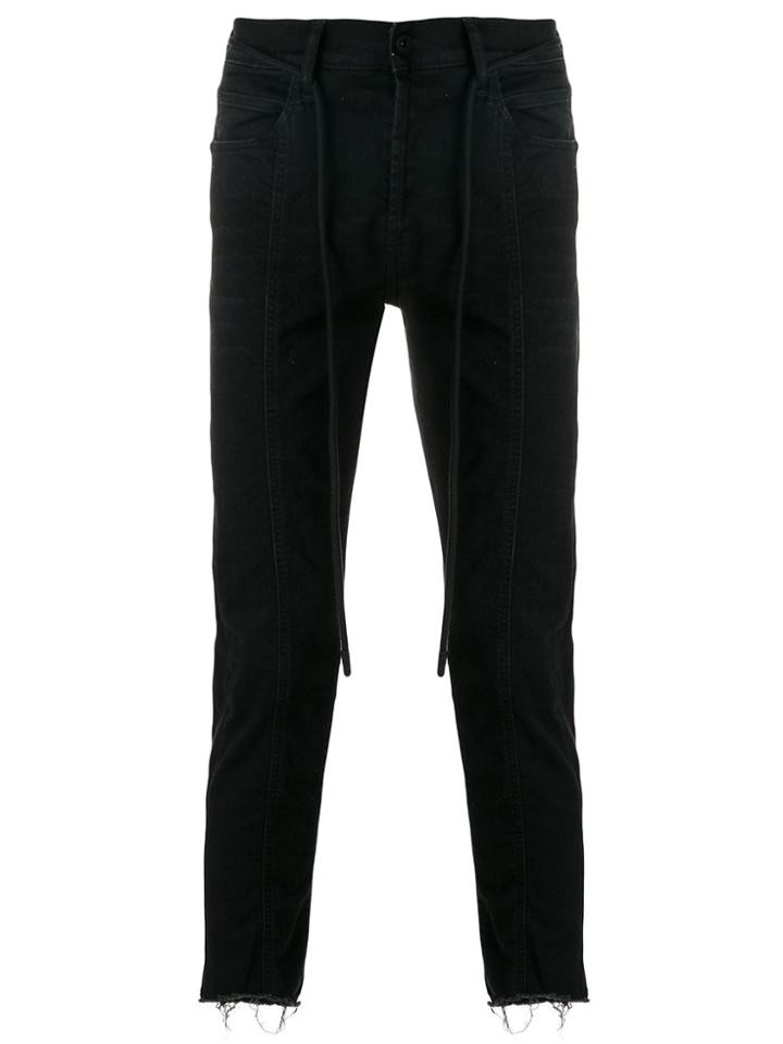 Off-white Square Detail Cropped Jeans - Black