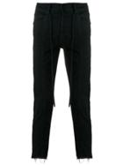 Off-white Square Detail Cropped Jeans - Black