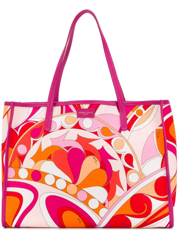 Emilio Pucci Printed Shopper Tote - Pink & Purple