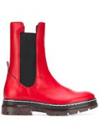 Cédric Charlier Ridged Sole Boots - Red