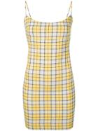 Miaou Short Check Fitted Dress - Yellow & Orange