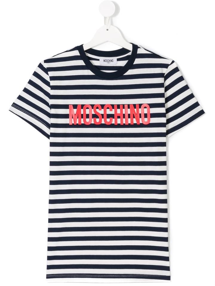 Moschino Kids Striped T-shirt - Blue