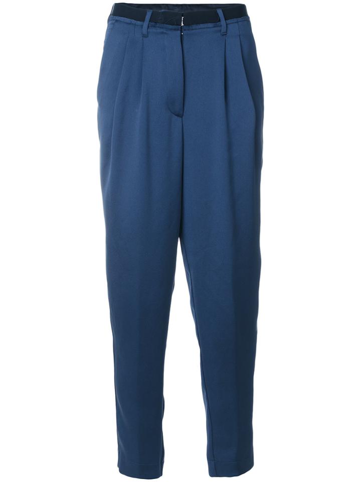 Semicouture High Waisted Loose Pants - Blue