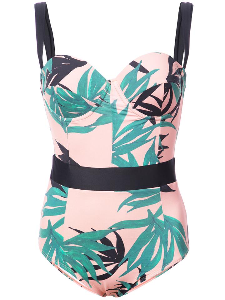 Patbo Palm Balconette Swimsuit - Pink & Purple