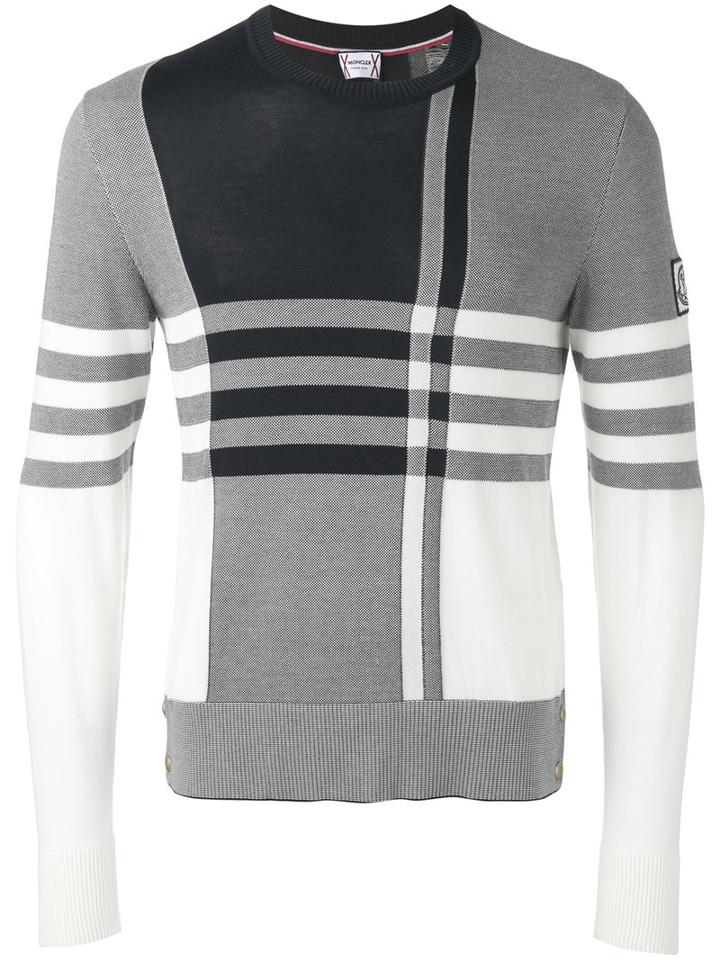Moncler Gamme Bleu - Checked Knitted Jumper - Men - Cotton - S, Black, Cotton