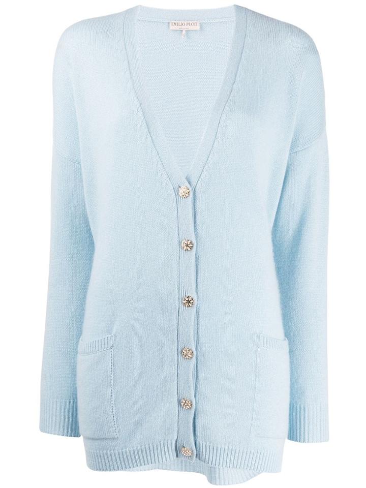 Emilio Pucci Oversized Knitted Cardigan - Blue