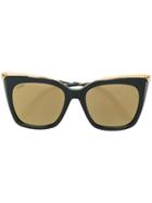 Cartier Panther Head Oversized Sunglasses - Black