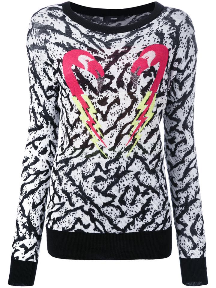 Diesel Flamingo Intarsia Jumper - Black