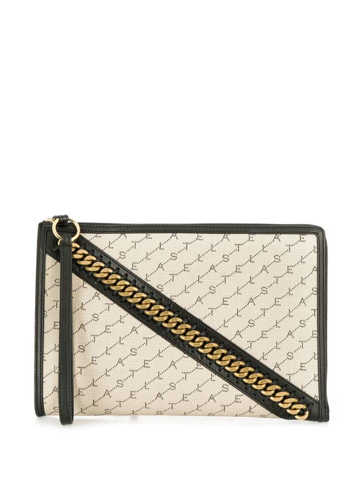Stella Mccartney Monogram Chain Clutch Purse - Neutrals