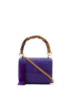 Serpui Straw Shoulder Bag - Purple