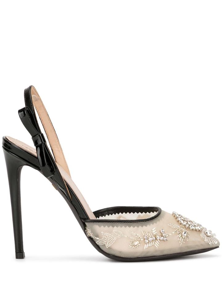 Giambattista Valli Crystal-embellished Pumps - Neutrals