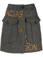 Moschino Embroidered Logo Skirt - Black
