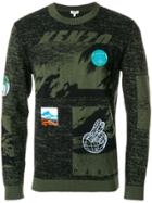 Kenzo Printed Patch Jumper - Green