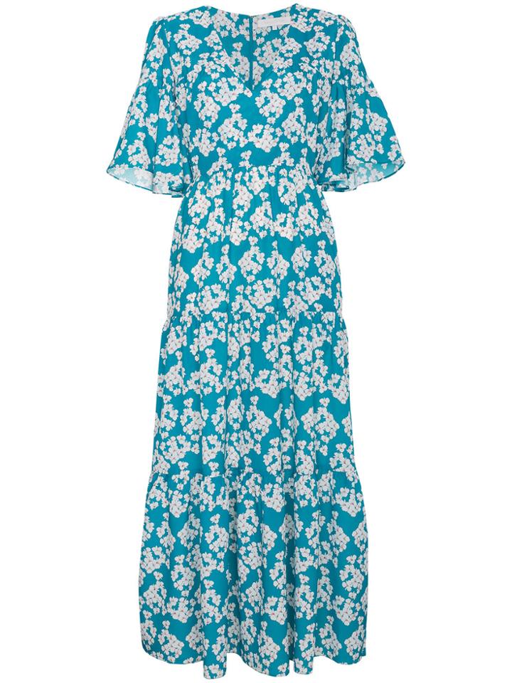 Borgo De Nor Dora Floral Tier Dress - Blue