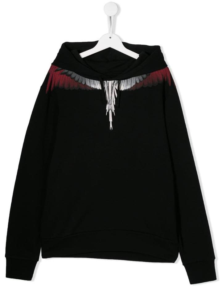 Marcelo Burlon County Of Milan Kids Feather Print Hoodie - Black