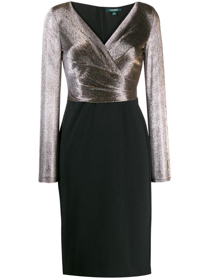 Lauren Ralph Lauren V-neck Midi Dress - Black