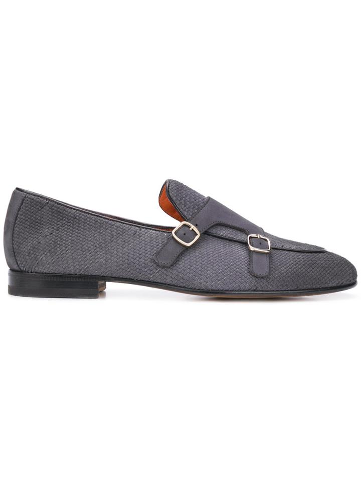 Santoni Intervowen Style Loafers - Grey