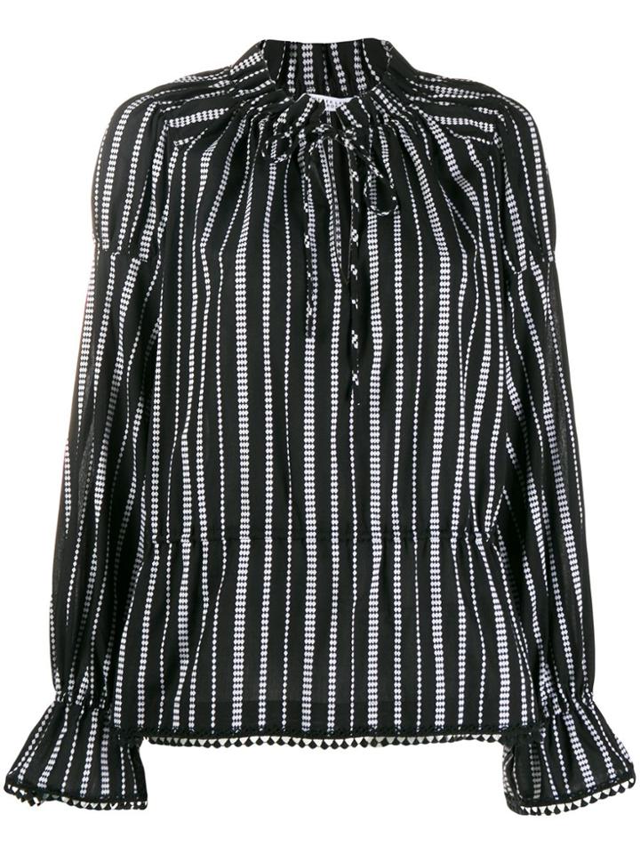 Derek Lam 10 Crosby Calypso Diamond Striped Blouse - Black