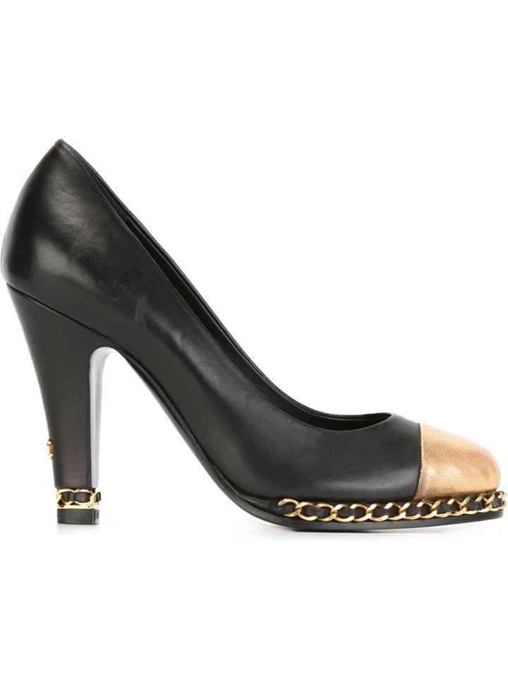 Chanel Vintage Contrasted Toe Cap Pumps
