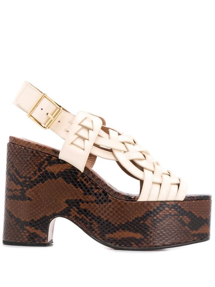 Marni Intrecciato Platform Sandals - White