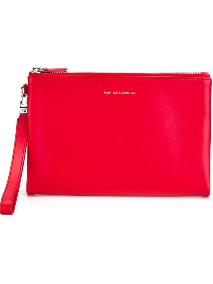 Want Les Essentiels De La Vie Barajas Clutch, Adult Unisex, Red, Leather
