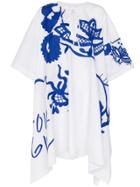Marques'almeida Floral Embroidered Asymmetric Cotton Kaftan Dress -