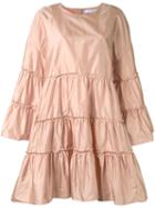 Chloé Tiered Parachute Dress, Women's, Size: 40, Yellow/orange, Silk