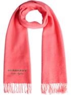Burberry Embroidered Cashmere Fleece Scarf - Pink & Purple