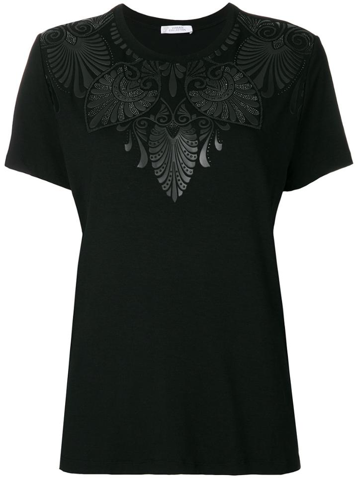 Versace Collection Embroidered T-shirt - Black