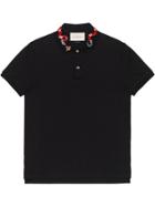 Gucci Polo With Snake Embroidery - Black
