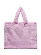 Stand Lolita Faux-fur Tote Bag - Purple