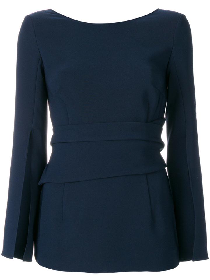 P.a.r.o.s.h. Draped Waist Blouse - Blue