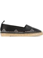 Saint Laurent Studded Espadrilles, Women's, Size: 39, Black, Raffia/leather/nappa Leather/rubber